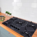 Cooktop 5 Bocas Mega Chama Agile Up Glass Atlas Preto