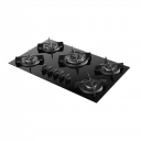 Cooktop 5 Bocas Preto com Mesa de Vidro e Tripla Chama Dako Supreme Bivolt