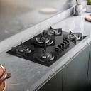 Cooktop 5 Bocas Preto com Mesa de Vidro e Tripla Chama Dako Supreme Bivolt