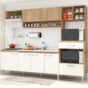 Cozinha Compacta Inova CC120 Fellicci Carvalho e Branco