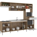 Cozinha Compacta Inova CC120 Fellicci Carvalho e Branco