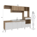 Cozinha Compacta Inova CC120 Fellicci Carvalho e Branco