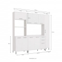 Cozinha Completa 9 portas 3 gavetas Geometric Kappesberg Branco