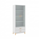 Cristaleira 2 portas 2 gavetas Legno LE6013 Movelbento Branco