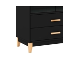 Cristaleira 2 portas 2 gavetas Legno LE6013 Movelbento Preto