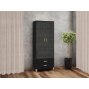 Cristaleira 2 portas 2 gavetas Legno LE6013 Movelbento Preto