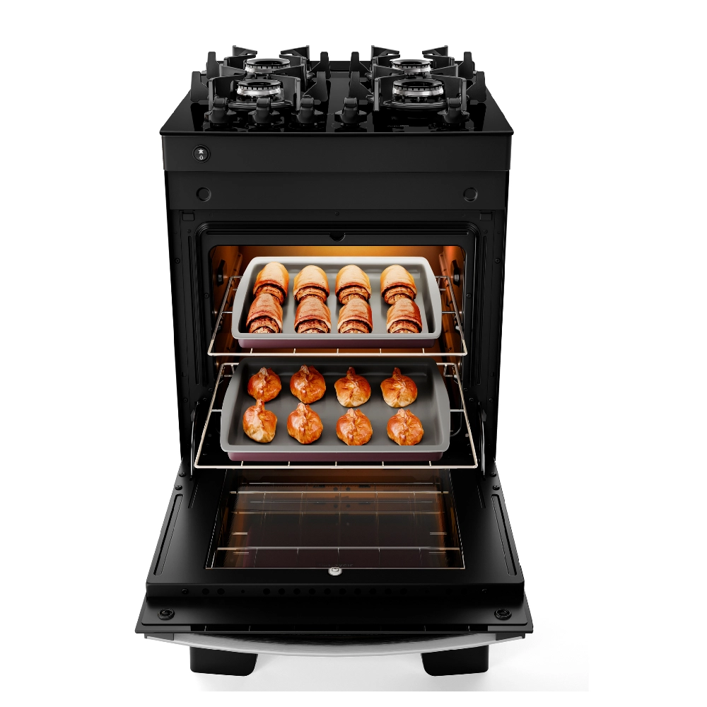 Fogão 4 Bocas Preto com Mesa de Vidro Atlas Agile Up Bivolt
