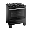 Fogão 5 Bocas Preto com Mesa de Vidro Atlas Agile Bivolt