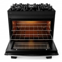 Fogão 5 Bocas Preto com Mesa de Vidro Atlas Agile Bivolt