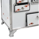 Fogão A Lenha Venâncio N°02 Com Gabinete Saída à Direita Branco Flor