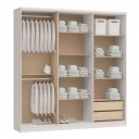 Guarda Roupa 6 portas Sonata 3272A com Espelho Castro Duna e Branco Line
