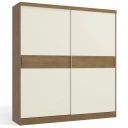 Guarda Roupa Casal 2 Portas de Correr 2 Gavetas J558 Kappesberg Freijó Off White