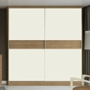 Guarda Roupa Casal 2 Portas de Correr 2 Gavetas J558 Kappesberg Freijó Off White