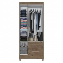 Guarda Roupa Certel Atualle 3 Portas 2 Gavetas Mocaccino Rústico e Off White