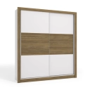 Guarda Roupa Kappesberg M561 2 Portas de Correr e 3 Gavetas Branco e Nogueira	