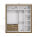 Guarda Roupa Kappesberg M561 2 Portas de Correr e 3 Gavetas Branco e Nogueira	