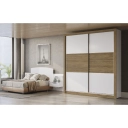 Guarda Roupa Kappesberg M561 2 Portas de Correr e 3 Gavetas Branco e Nogueira	