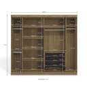 Guarda Roupa Kappesberg M562 6 Portas e 3 Gavetas Nogueira e Preto Fosco
