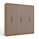 Guarda Roupa Kappesberg M569 6 Portas e 2 Gavetas Nogueira e Fendi