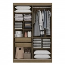 Guarda Roupa Kappesberg N571 2 Portas de Correr e 2 Gavetas Flex Nogueira e Verde