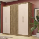 Guarda Roupa Kappesberg N572 6 Portas e 3 Gavetas Nogueira e Macadâmia