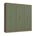 Guarda Roupa Kappesberg N573 6 Portas e 3 Gavetas Flex Nogueira e Verde Oliva