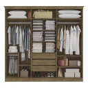 Guarda Roupa Kappesberg N573 6 Portas e 3 Gavetas Flex Nogueira e Verde Oliva