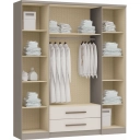 Guarda Roupas Arezzo Castro 4 Portas e 2 Gavetas Niquel e Blanc