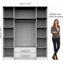 Guarda Roupas Arezzo Castro 4 Portas e 2 Gavetas Niquel e Blanc