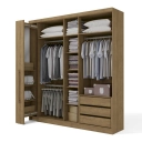  Guarda Roupas Kappesberg 6 portas 3 gavetas c/ espelho MJ551 Freijó