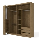  Guarda Roupas Kappesberg 6 portas 3 gavetas c/ espelho MJ551 Freijó