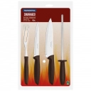 Kit Churrasco Lâminas Inox Plenus 4 Peças Tramontina Marrom 