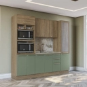 Kit Forno Botanic Kappesberg M627 3 Portas Nogueira e Verde Oliva