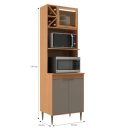 Kit Forno e Micro 5348 Francini 65cm 2 Portas Móveis Sul Angelin e Damasco