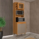 Kit Forno e Micro 5348 Francini 65cm 2 Portas Móveis Sul Angelin e Damasco