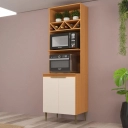Kit Forno e Micro 5352 Brisa 65cm 2 Portas Móveis Sul Angelin e Off White