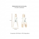 Kit Prendedor de Roupa com 12 unidades de Plástico UZ7017 Cappuccino