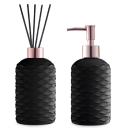 Kit Saboneteira e Difusor UZ7032 Preto