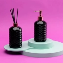 Kit Saboneteira e Difusor UZ7032 Preto