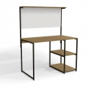 Mesa com Painel Kappesberg Industrial LI012 Freijó e Preto Fosco