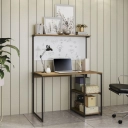 Mesa com Painel Kappesberg Industrial LI012 Freijó e Preto Fosco