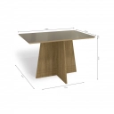 Mesa CSJ538 FRV4 Tampo com Vidro Kappesberg 