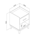 Mesa de Cabeceira 1 gaveta 1 nicho Legno LE6006 Movelbento Preto
