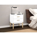 Mesa de Cabeceira 2 gavetas Legno LE6007 Movelbento Branco 