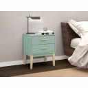 Mesa de Cabeceira 2 gavetas Legno LE6007 Movelbento Oliva 