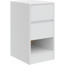 Mesa de Cabeceira Fume Castro 2 Gavetas Branco Line