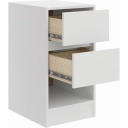 Mesa de Cabeceira Fume Castro 2 Gavetas Branco Line