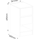 Mesa de Cabeceira Fume Castro 2 Gavetas Branco Line