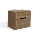 Mesa de Cabeceira S822 Kappesberg 2 Gavetas Nogueira