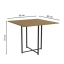 Mesa industrial 90x90 Kappesberg LI011 Freijó/ Preto